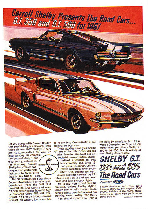 ford mustang 1967 gt. Ford ads and period pictures