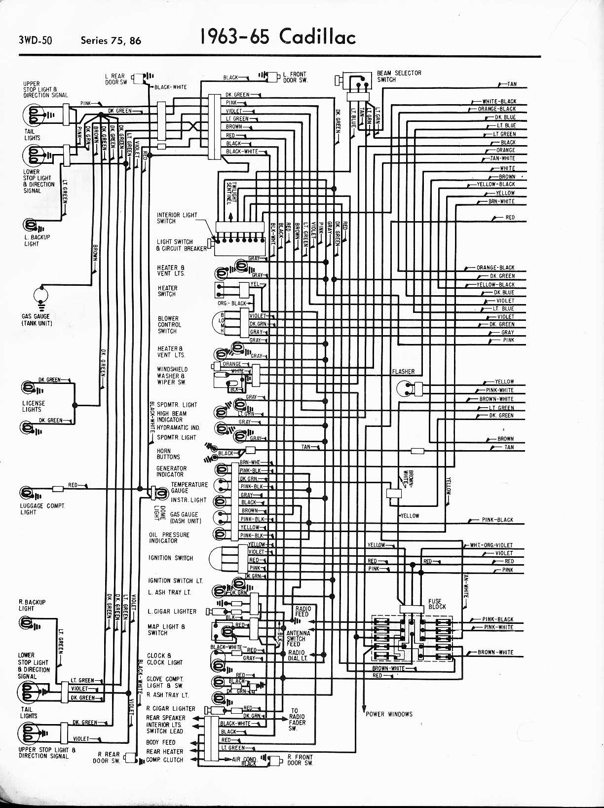 Cadillac Wiring Diagrams  1957