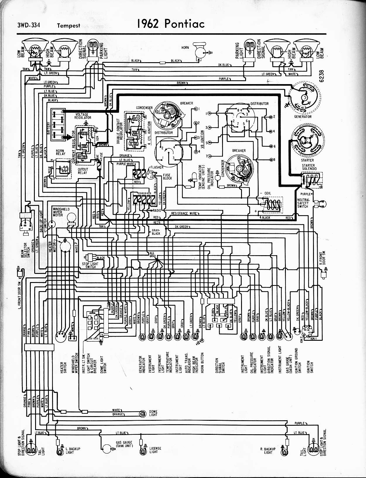 Pontiac wiring 1957-1965 Motor Starter Wiring Diagram The Old Car Manual Project