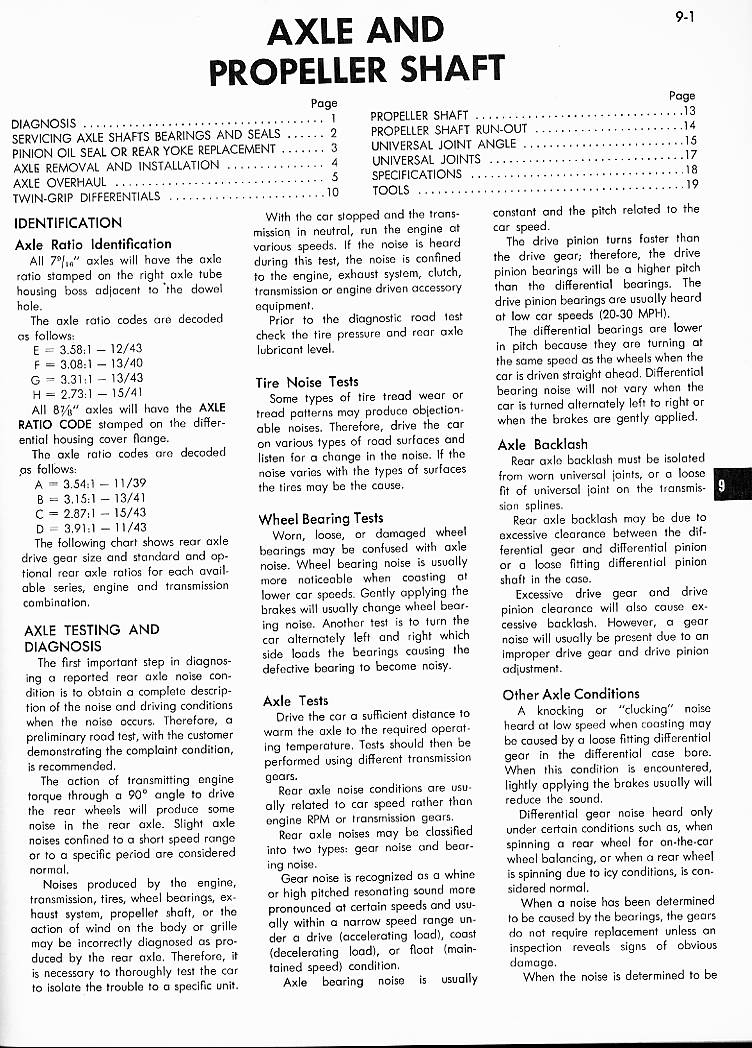 Classic car manuals 1973 AMC Technical Service Manual, Chapter 9