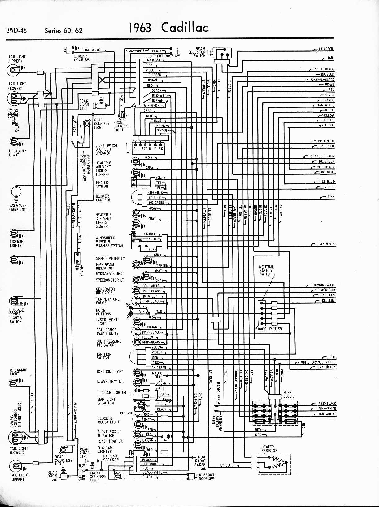 Cadillac Wiring Diagrams: 1957-1965 wiring diagram 1960 