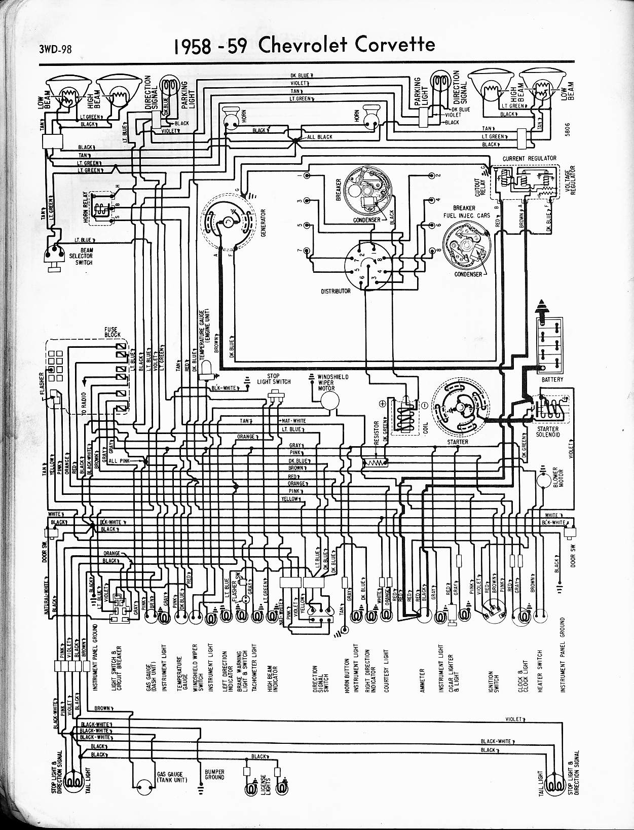 1960 Chevy Chevrolet 4 Wire Voltage Regulator Wiring Diagram from www.oldcarmanualproject.com