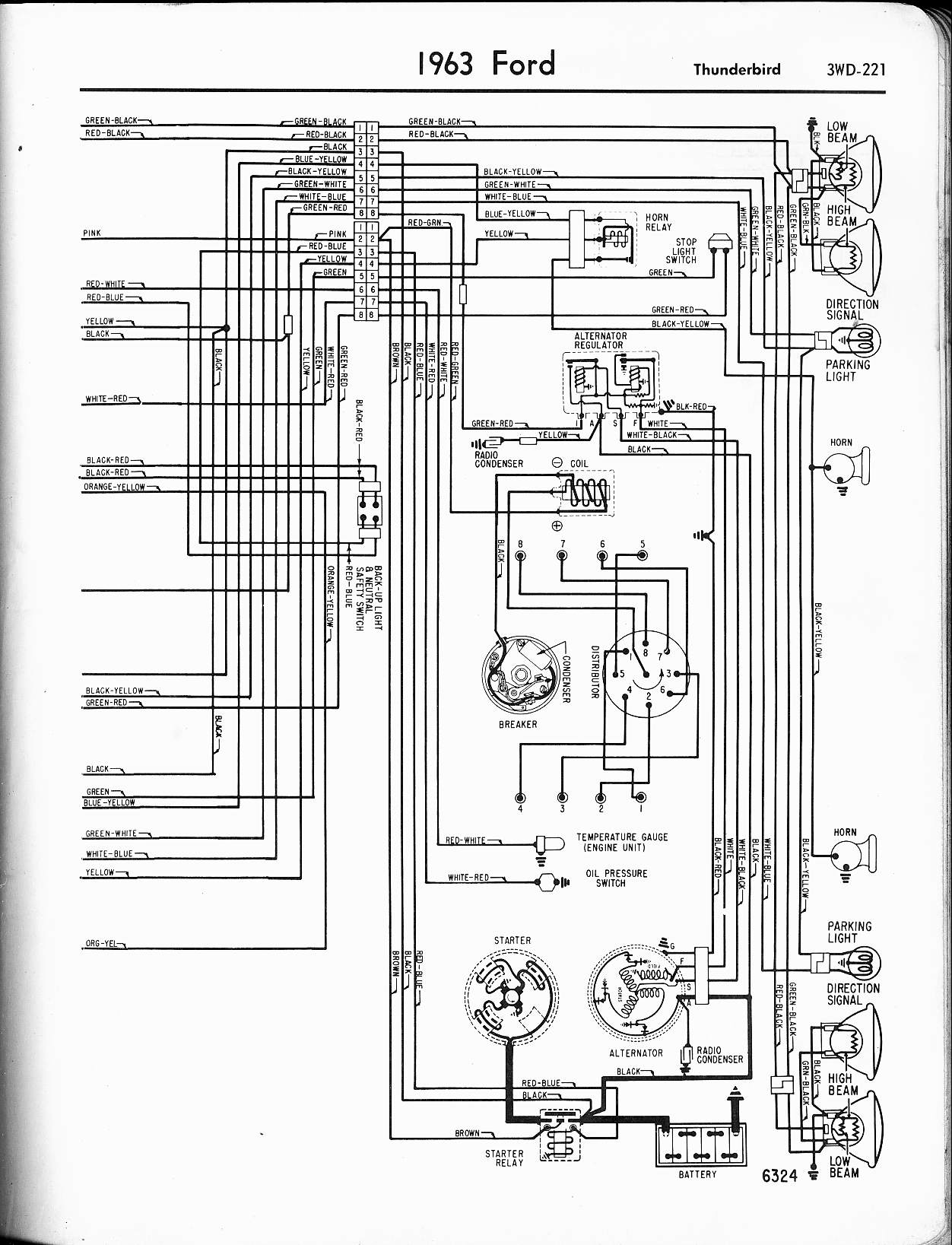 57-65 Ford Wiring Diagrams 1956 ford f100 steering column diagram wiring schematic 